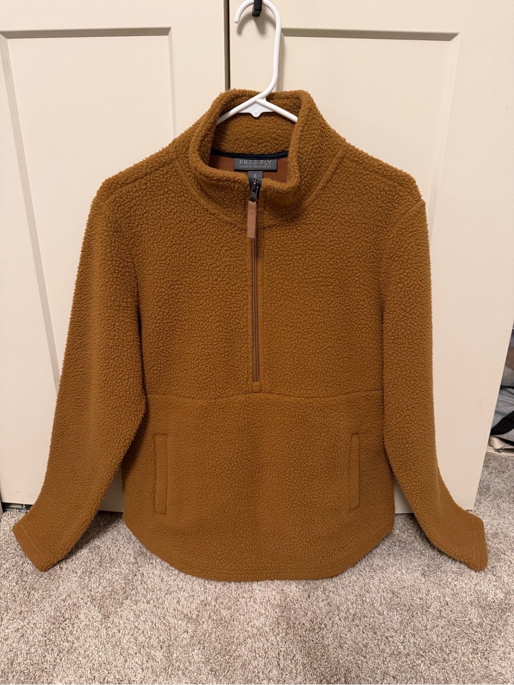 Women’s Free Fly Half-Zip Sherpa Pullover - Camel Brown - Small